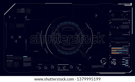 HUD GUI UI user interface Cyber technology futuristic for Virtual Reality Technology Screen design with graph bar circle percentage element vector illustration