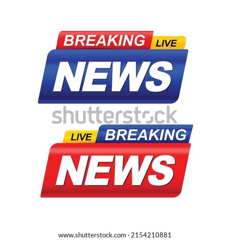 Breaking News template set, Collection of news TV program title on white background. Breaking News text on a tag and badge. elegant and modern style, vector illustration EPS10.