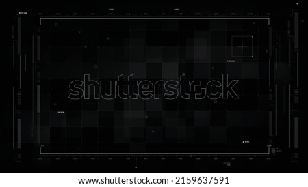 Futuristic video overlay user interface design element text box scale and bar for video maker, cyber and technology concept against dark background widescreen ratio vector illustration 