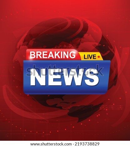 Breaking News template, Collection of news TV program title on dark red background. Breaking News text on a tag and badge. elegant and modern style, vector illustration EPS10.