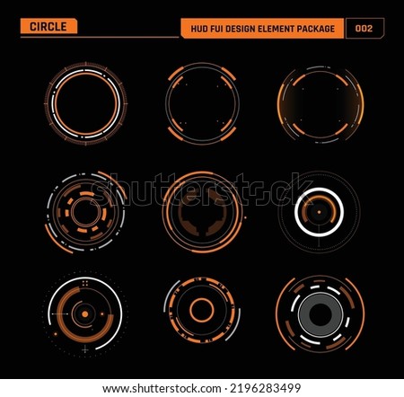 HUD FUI Design element, Circle for game and movie decoration, Cyber technology futuristic concept for user interface design