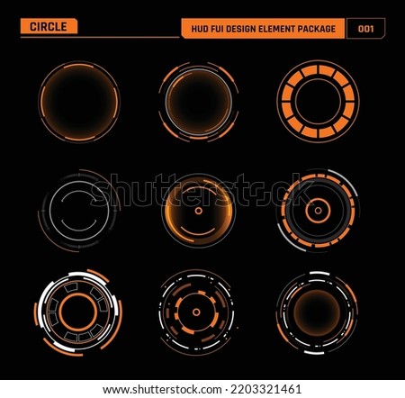 HUD FUI Design element, Circle for game and movie decoration, Cyber technology futuristic concept for user interface design