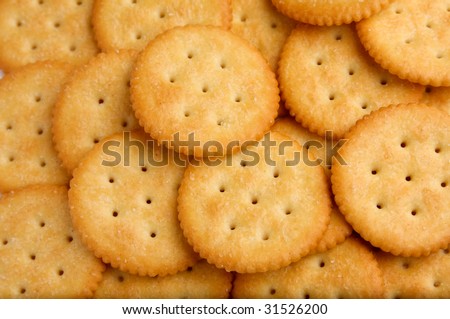 Salty crackers completely fill the frame