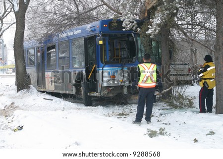The crash of a transit bus is investigated.