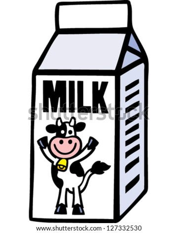 Milk Carton Stock Vector 127332530 : Shutterstock