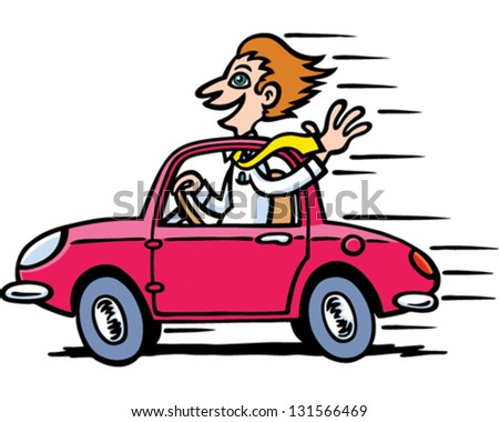 Driving Car Stock Vector Illustration 131566469 : Shutterstock