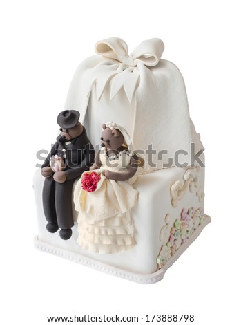 Wedding cake with bear doll