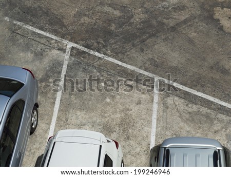 Parked cars viewed from above