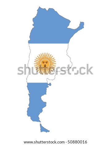 map of Argentina filled with flag of the state