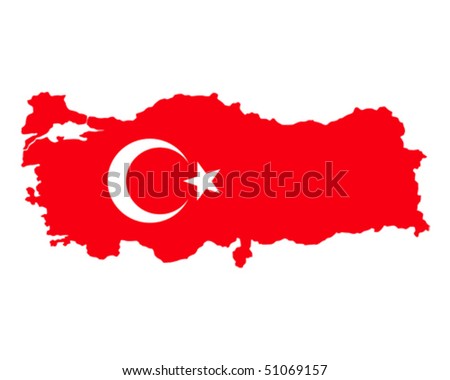 map of Turkey filled with flag of the state