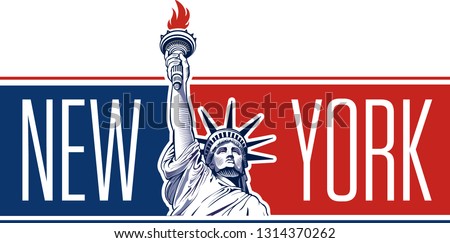 New York City and Statue of Liberty, USA symbol	