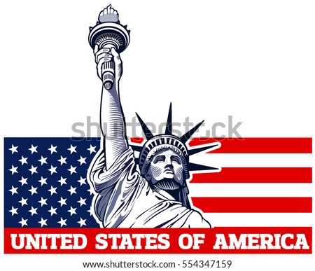 statue of liberty, NYC, USA symbol, USA flag