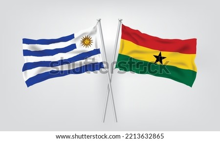 Uruguay vs Ghana, world Football 2022, World Football Competition championship match country flags. vector illustration EPS.