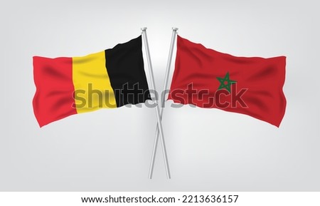 Morocco vs Belgium, world Football 2022, World Football Competition championship match country flags. vector illustration EPS.