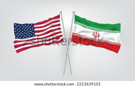 IR Iran vs USA, world Football 2022, World Football Competition championship match country flags. vector illustration EPS.