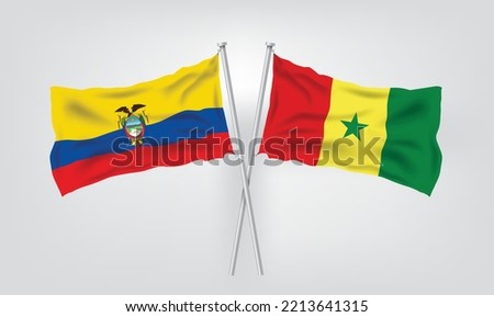 Ecuador vs Senegal, World Football 2022, World Football Competition championship match country flags. vector illustration EPS.