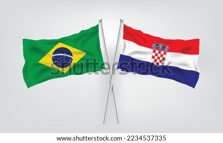 Brazil vs Croatia, world Football 2022, World Football Competition championship match country flags. vector illustration EPS.