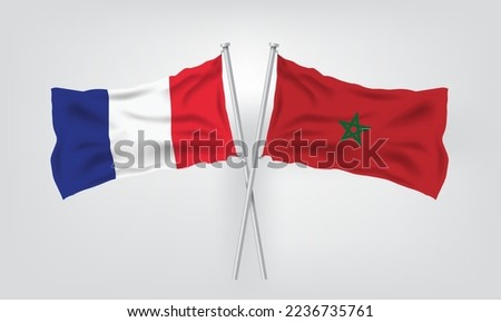 France vs Morocco world Football 2022, World Football Competition championship match country flags. vector illustration EPS.