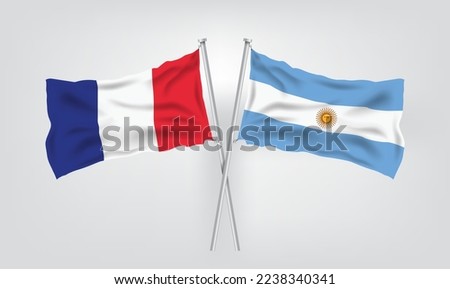 France vs Argentina, world Football 2022, World Football Competition championship match country flags. vector illustration EPS.