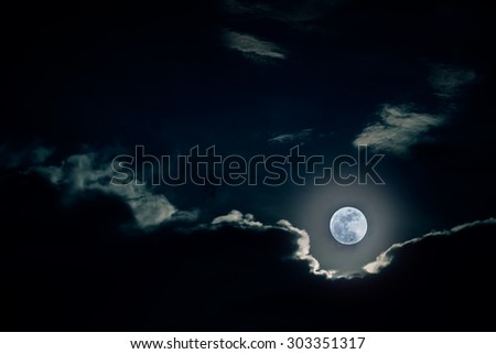 Full moon on Cloudy day.
