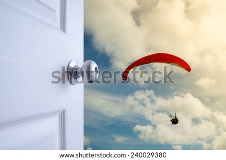 open door to fly in the sky