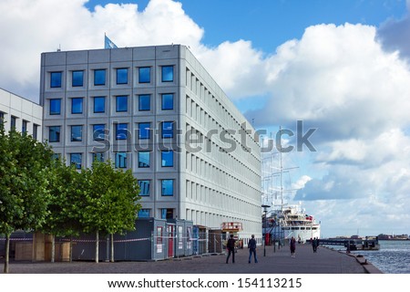 Office building of transport company Maersk on historical sea front of Copenhagen, Denmark.