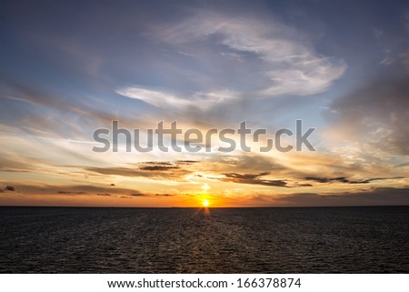 Sunset sea scape, Norway cruise