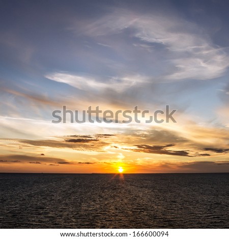 Sunrise over sea, Norway cruise