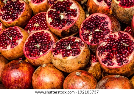 Pomegranates background