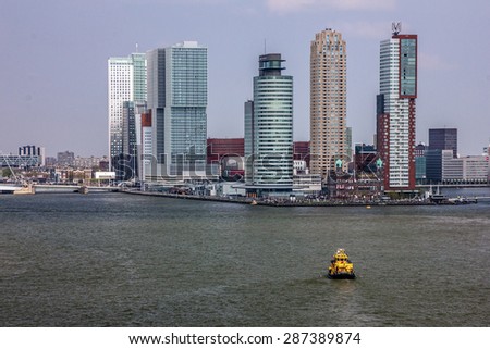 Modern building in sea port Rotterdam, Netherlands.