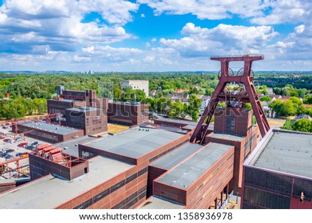 Similar – Image, Stock Photo Steel plant, colliery , old huge pipelines and steel constructions in a colliery. Steel extraction