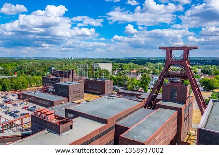 Similar – Image, Stock Photo Steel plant, colliery , old huge pipelines and steel constructions in a colliery. Steel extraction