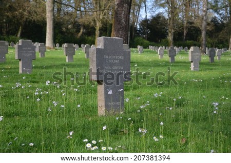 LUXEMBOURG CITY, LUXEMBOURG, APRIL 7, 2014: German military cemetery situated next to luxembourg city.