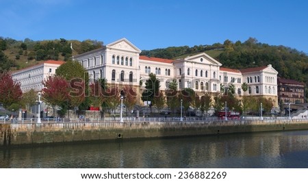 BILBAO, SPAIN, OCTOBER 27, 2014: View of the building of the university of deusto in spanish bilbao.