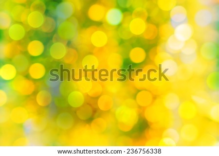 Yellow and green bokeh for new year background