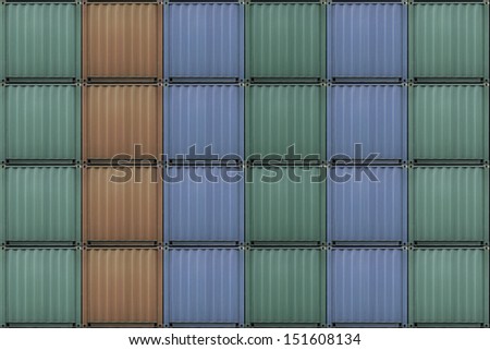 Variety color container stacked in shipyard wait for shipping