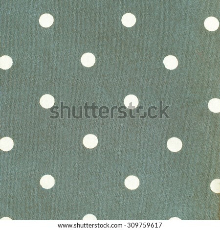 Green Pastel Cotton Jersey Fabric with White Dots Regular Pattern, Texture background, retro style