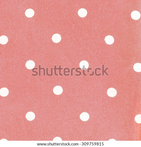 Pink Pastel Cotton Jersey Fabric with White Dots Pattern, Texture background, retro style