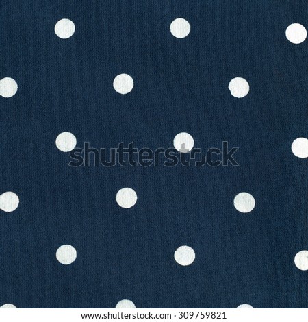 Dark Blue Jersey Fabric with White Dots Pattern, Texture background, retro style