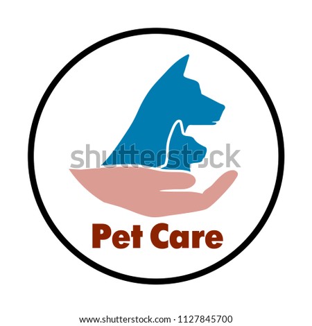 Logo care of animals, symbol of protection of vagrant animals.