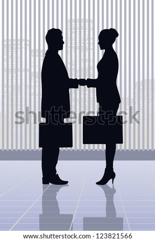 on the image the meeting of businessmen is presented