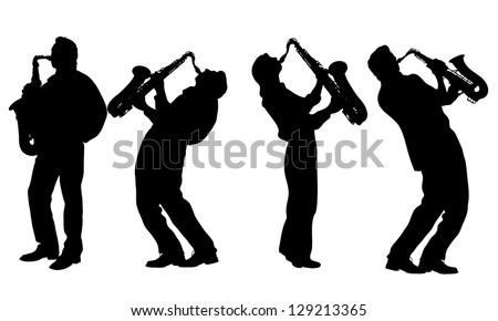 Silhouette Of Jazz Musician Stock Vector Illustration 129213365 ...