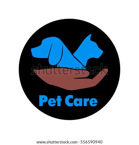 Logo care of animals, symbol of protection of vagrant animals.