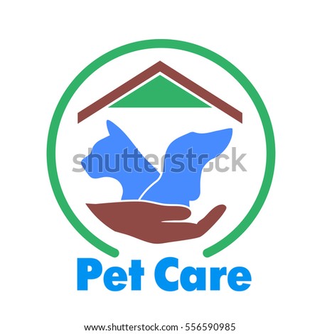 Logo care of animals, symbol of protection of vagrant animals.