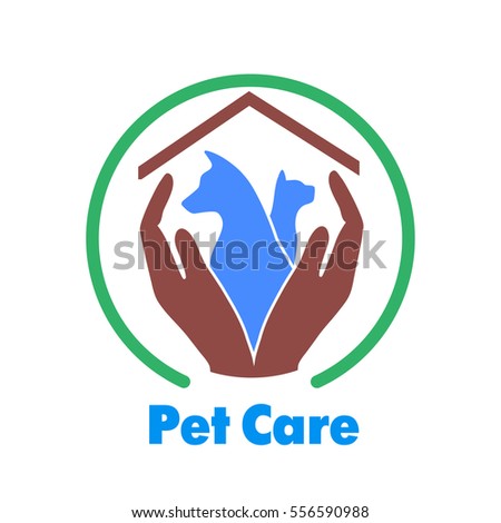 Logo care of animals, symbol of protection of vagrant animals.