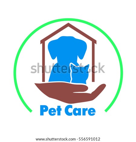 Logo care of animals, symbol of protection of vagrant animals.