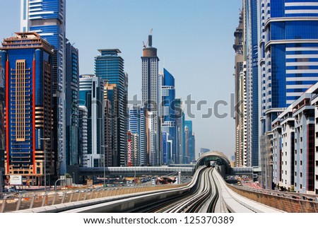 DUBAI, UAE - MAY 9 - Over 110000 people, which is nearly 10% of Dubais population, used the Metro in its first two days of operation on September 2009. Picture taken on May 9, 2010.