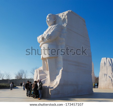 WASHINGTON DC - NOV 29: The Martin Luther King, Jr. Memorial on Nov 29, 2013 in Washington DC, USA. Located in West Potomac Park, it commemorates the year the Civil Rights Act of 1964 became law.