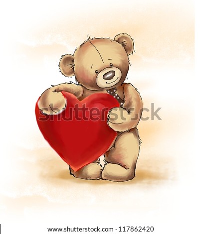 Teddy Bear With Big Heart Stock Photo 117862420 : Shutterstock