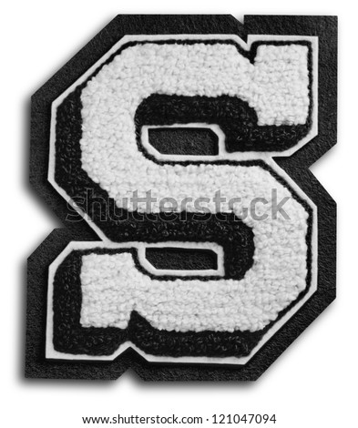 Photograph of School Sports Letter - Black and White S